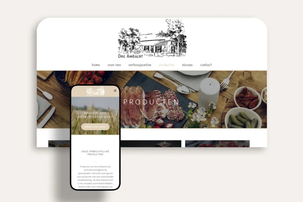 Website ons-ambacht.nl op laptop en telefoon