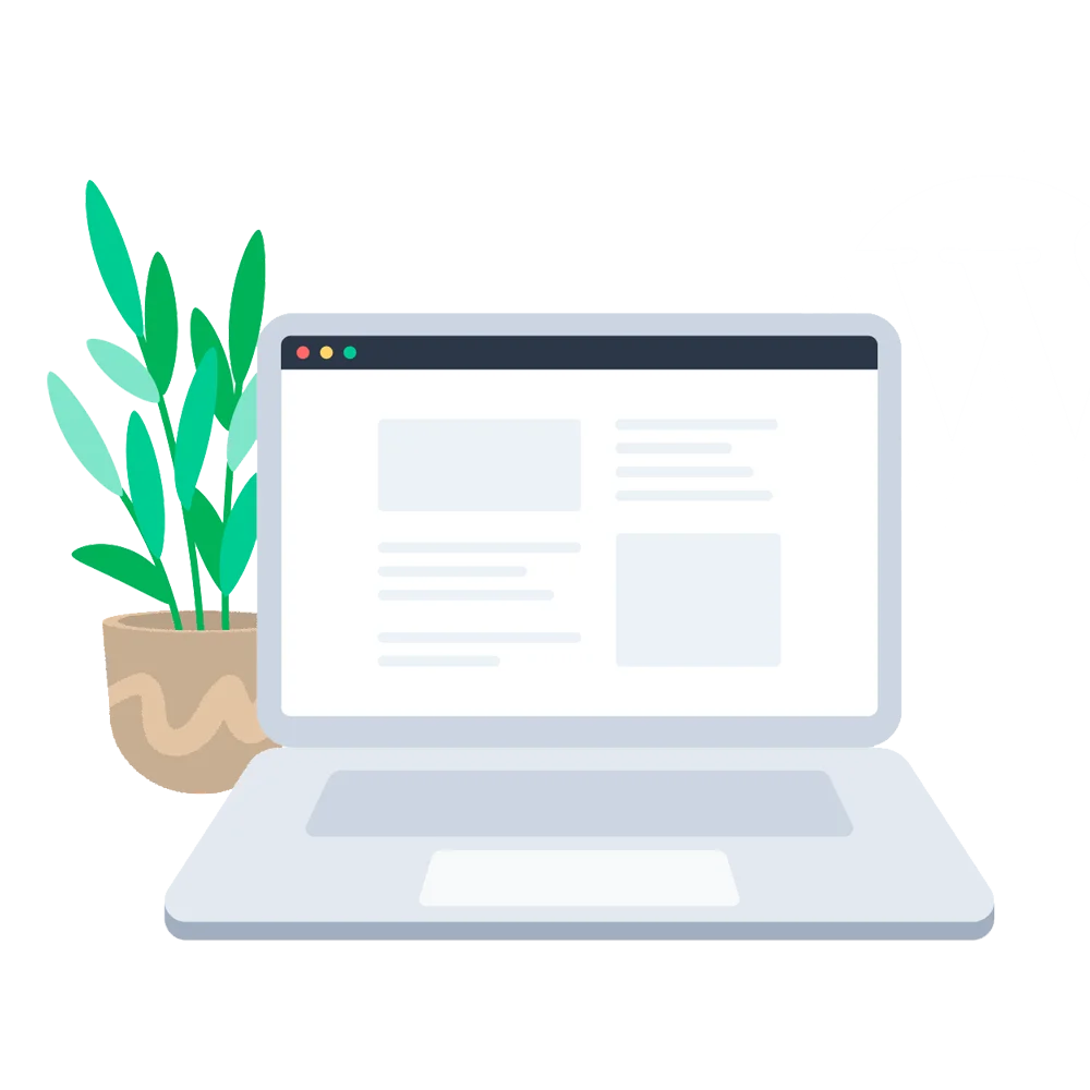 WordPress bureau met maatwerk wireframe illustratie