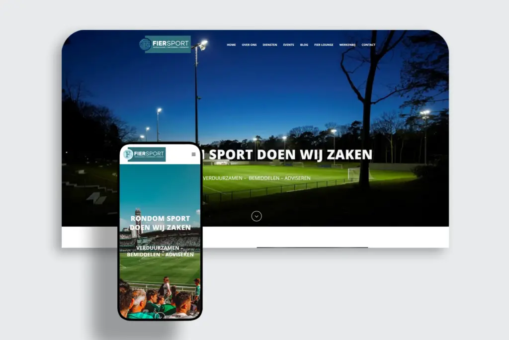 Website fiersport.nl op laptop en telefoon